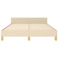 Bedframe zonder matras stof crèmekleurig 140x190 cm - thumbnail