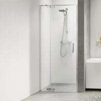 Douchedeur Sealskin Get Wet Custom Nisdeur Swingdeur Links 90x195cm Zilver Hoogglans Helder Glas - thumbnail