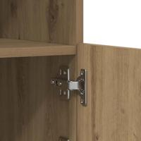 Dressoir artisanaal eikenkleurig 60.5 x 37 x 67 cm Bewerkt hout - thumbnail
