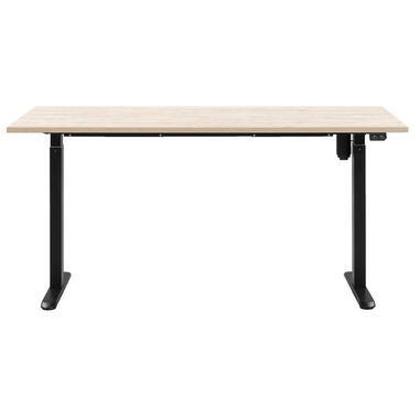 Bureau Homeworx zit/sta elektrisch verstelbaar - eikenkleur/zwart - 75/118x160x80 cm