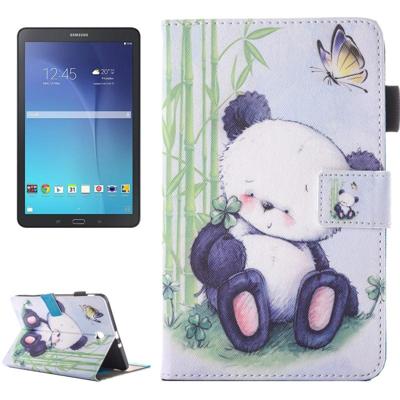 Samsung Galaxy Tab E 9.6 inch / T560 horizontaal Panda beer patroon PU leren Flip Hoesje met houder en opbergruimte voor pen, pinpassen & geld