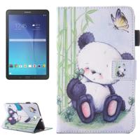 Samsung Galaxy Tab E 9.6 inch / T560 horizontaal Panda beer patroon PU leren Flip Hoesje met houder en opbergruimte voor pen, pinpassen & geld - thumbnail