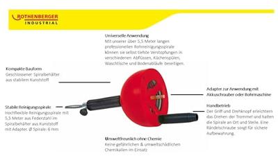 Rothenberger Reinigingapparaat met ontstoppingsveer 4,5m - ROT072990E - thumbnail