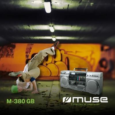 Muse M-380GBS - Ghettoblaster met, FM, CD, cassette, USB, SD, 80 Watt
