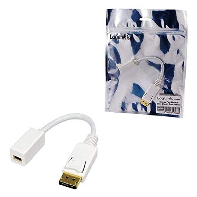 LogiLink CV0040 DisplayPort Adapter [1x DisplayPort stekker - 1x Mini-DisplayPort bus] Wit Vergulde steekcontacten 15.00 cm