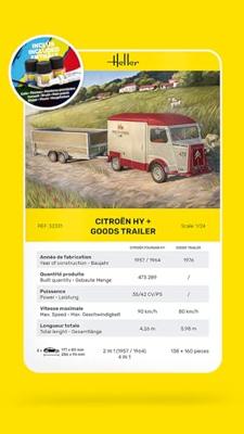 Heller 52331 STARTER KIT Citroen HY + Goods Trailer Bouwpakket Schaal 1:24