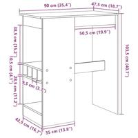 Bartafel met rekken 90x47,5x103,5 cm bewerkt hout sonoma eiken - thumbnail