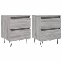 Nachtkastjes 2 st 40x35x50 cm bewerkt hout grijs sonoma eiken - thumbnail