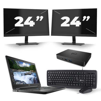 Dell Latitude 5590 - Intel Core i5-8e Generatie - 15 inch - 16GB RAM - 256GB SSD - Windows 11 + 2x 24 inch Monitor