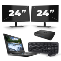 Dell Latitude 5590 - Intel Core i5-8e Generatie - 15 inch - 16GB RAM - 256GB SSD - Windows 11 + 2x 24 inch Monitor - thumbnail