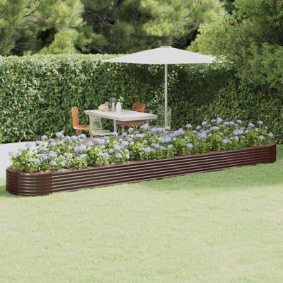VidaXL Plantenbak 544x100x36 cm gegalvaniseerd staal bruin