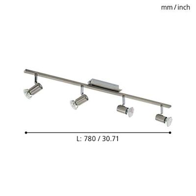 Eglo Led plafondspotRottelo Beam 4-lichts Led nikkel mat - 90917