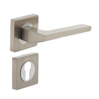 Intersteel Deurkruk Ben op vierkant rozet met profielcilinderrozetten - nikkel mat - thumbnail