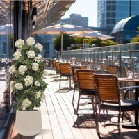 Geranium kolom kunstplant 120cm UV Creme - thumbnail