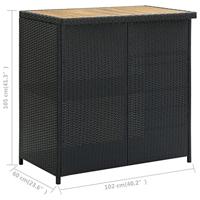 3-delige Barset poly rattan zwart - thumbnail