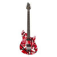 EVH Wolfgang Special Red with Black & White Stripes Satin elektrische gitaar met gigbag - thumbnail