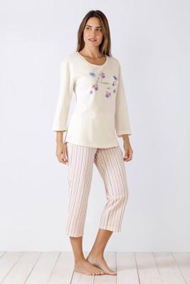 Gebroken wit dames pyjama Hajo Gebroken wit dames pyjama Hajo