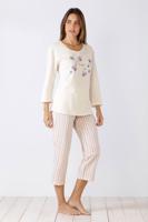 Gebroken wit dames pyjama Hajo - thumbnail