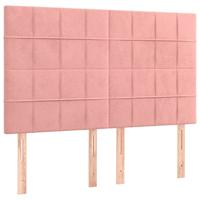 Boxspring met matras fluweel roze 140x200 cm - thumbnail