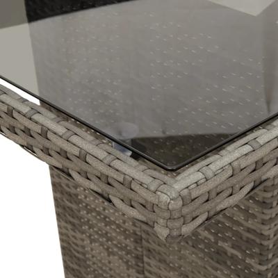 7-delige Tuinset met kussens poly rattan grijs - thumbnail