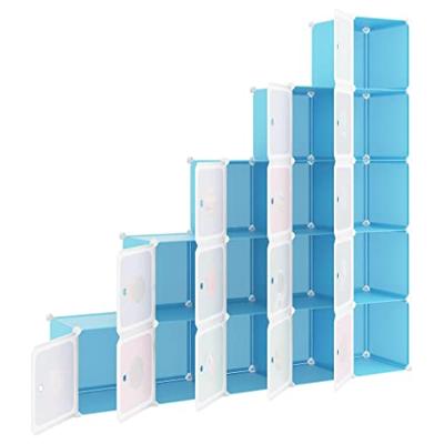 VidaXL Kinderopbergmeubel met 15 vakken polypropeen blauw