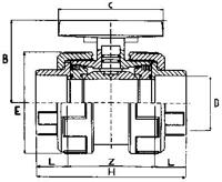 Effast PVC Kogelkraan 1" Binnendraad - Duurzaam, Water & Chemisch Resistent - thumbnail