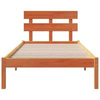 Bedframe met hoofdeinde Bruin 90 x 190 cm Massief grenenhout - thumbnail