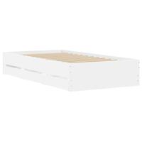 Bedframe met lades bewerkt hout wit 100x200 cm - thumbnail