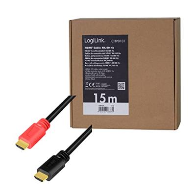 LogiLink HDMI AV Aansluitkabel [1x HDMI-stekker - 1x HDMI-stekker] 15 m Zwart