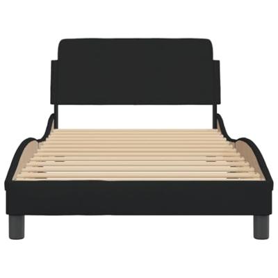 Bedframe met hoofdbord stof zwart 100x200 cm Bedframe met hoofdbord stof zwart 100x200 cm