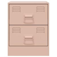 Nachtkastjes 2 st 34,5x39x44 cm staal roze - thumbnail