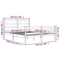 Bedframe massief grenenhout wit 120x190 cm - thumbnail