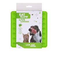 Eat Slow Live Longer Lick Mat Cross Groen - thumbnail