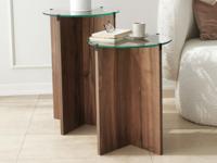 Set van 2 bijzettafels LILARA walnoot - thumbnail