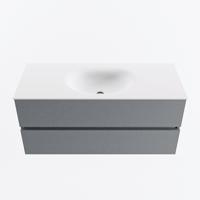 MONDIAZ VICA 110cm badmeubel onderkast Plata 2 lades. Wastafel MOON midden 1 kraangat, kleur Talc. - thumbnail