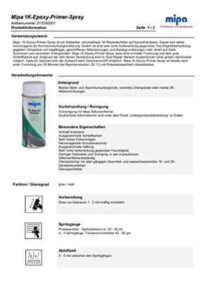 Mipa 1k epoxy primer spray 400