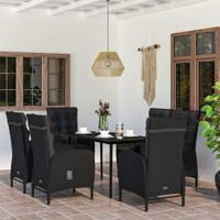 7-delige Tuinset met kussens zwart - thumbnail