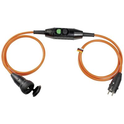 as - Schwabe 45401 Verlängerungsleitung PRCD-K Personenschutzverlängerung, 3500 W, 230 V, Schwarz/Orange Vollgummikupplung