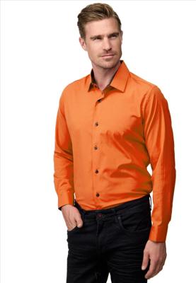 ItalianStyle - Heren Overhemd - Slim Fit Model - Oranje - Modaitalia