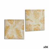 Canvas Blad van een plant Gouden 28 x 28 x 1,5 cm (36 Stuks) - thumbnail