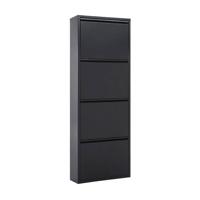 Kave Home Schoenenkast 'Ode' 4-deurs, kleur Zwart - thumbnail