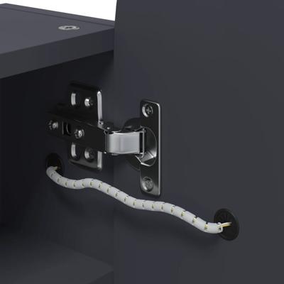 Badkamerkast met spiegel en LED gebogen 42x13x70 cm grijs