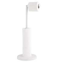 Toiletrolhouder metaal draaibaar wit - thumbnail