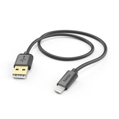 Hama Oplaadkabel USB-A - Lightning 1,5 M Zwart Hama Oplaadkabel USB-A - Lightning 1,5 M Zwart