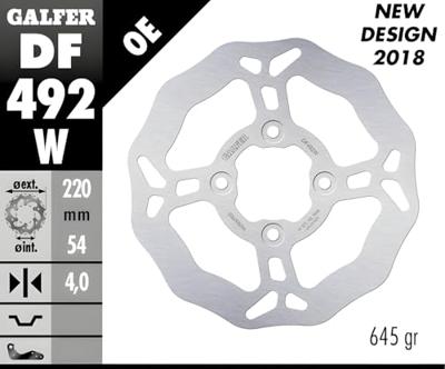 GALFER remschijf "df492" rotor df492 type w rigid