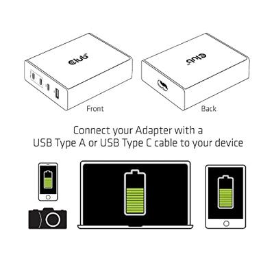 Club 3D Travel Charger 132W GAN technology oplader - thumbnail