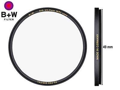 B+W UV-haze- en beschermfilter (30,5 mm, MRC Nano, XS-Pro, 16x gecoat, slim, Premium), zwart, transparant, 49 mm