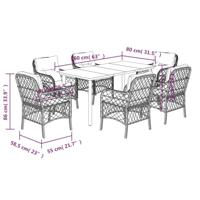7-delige Tuinset met kussens poly rattan grijs - thumbnail