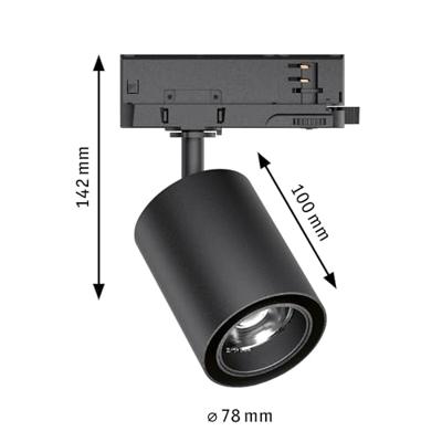 Paulmann Kratos 96563 LED-railspot ProRail3 9 W LED Zwart Paulmann Kratos 96563 LED-railspot ProRail3 9 W LED Zwart