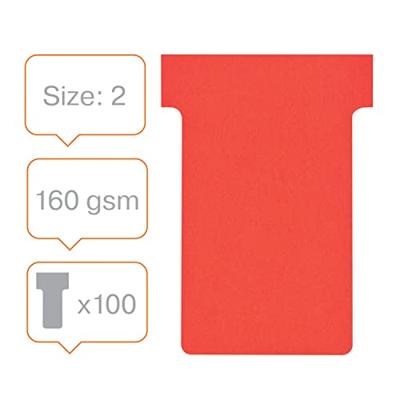 Nobo T-planbordkaarten index 2, ft 85 x 60 mm, rood - thumbnail